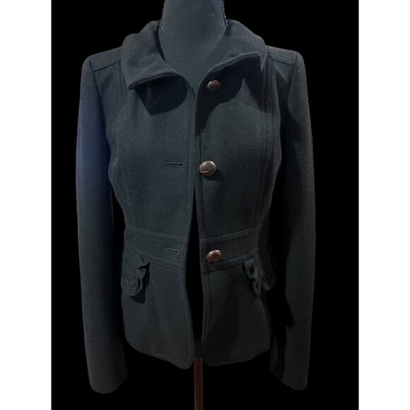 J. CREW Wool Blend Button-Up Jacket Womens 4 Black FALL tweed Dark Academia LUX - Picture 5 of 7